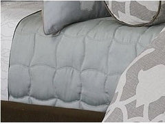 Barbara Barry Bedding, Dream Poetical Quiet Curve Queen Bed Coverlet Seaglass NEW (Clearance)