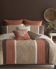 Bryan Keith Bedding, Palisades Orange Brown Reversible 9 piece Queen Comforter Set NEW