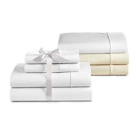 At Home Basic Essentials 300TC Percale Dot Twin Sheet Set