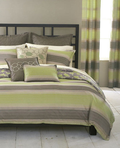 Bryan Keith Bedding, Lime Green St. Maarten Martin CA California King 9 Bed in a Bag Reversibe Comforter Set Ensemble NEW (Clearance)